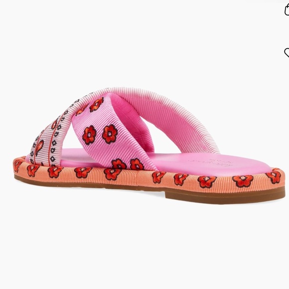 Kate Spade New York Rio Bandana Patchwork Slides Persimmon - Picture 15 of 16